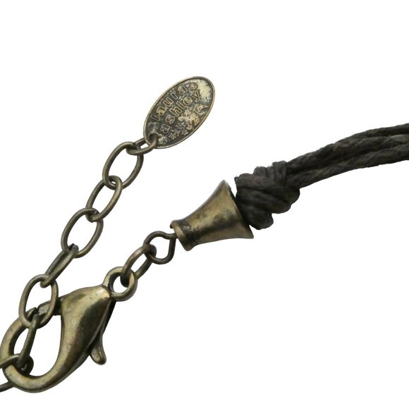 LAURA ASHLEY Triple strand faux Turquoise & wood bead necklace - Picture 4 of 4